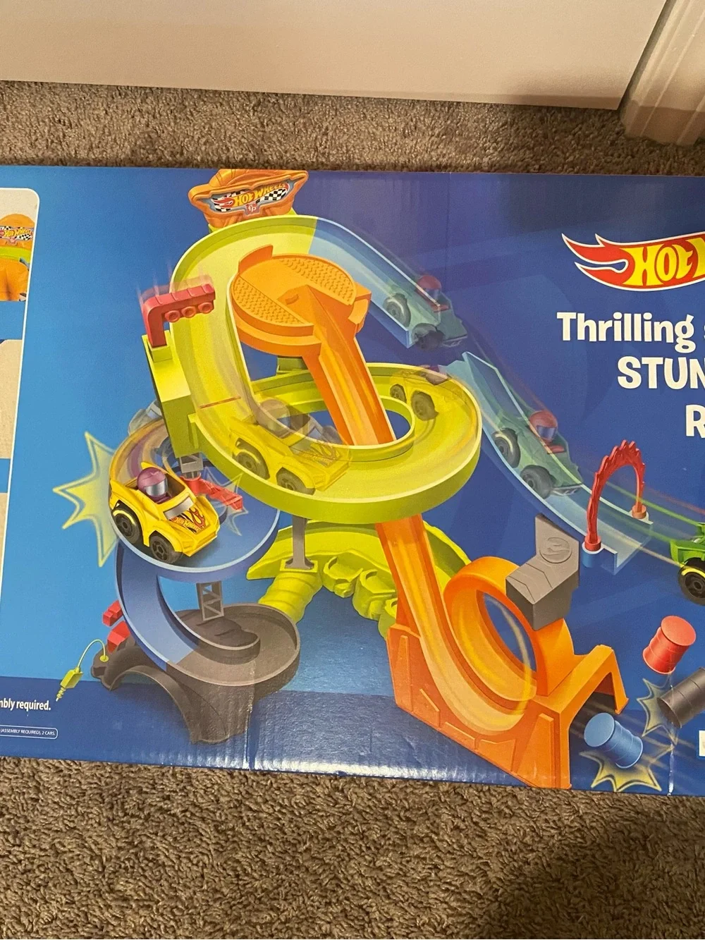 Fisher-Price Hotwheels Orange, Blue, Green Multi-Level Race Track Playset